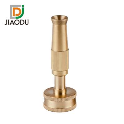 4" Adjustable Brass Garden Nozzle Fitting Brass Knurled High Pressure For Water From Spray To Jet Metal Hose Nozzle