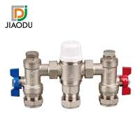 water heater ANTI-SCALD temperature thermostatic brass mixing valve with ball valve