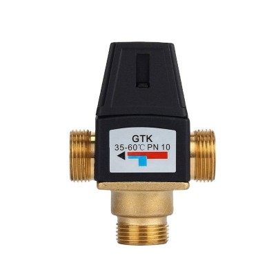 3 Way DN20 Mixing Valve Male Thread Brass Thermostatic For Solar Water Heater